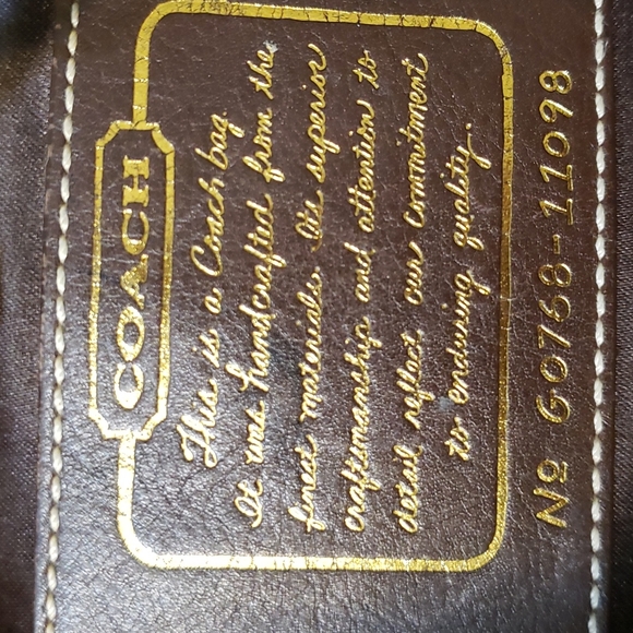 Chocolate & bronze Coach shoulder purse - Picture 5 of 16